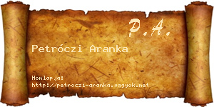 Petróczi Aranka névjegykártya